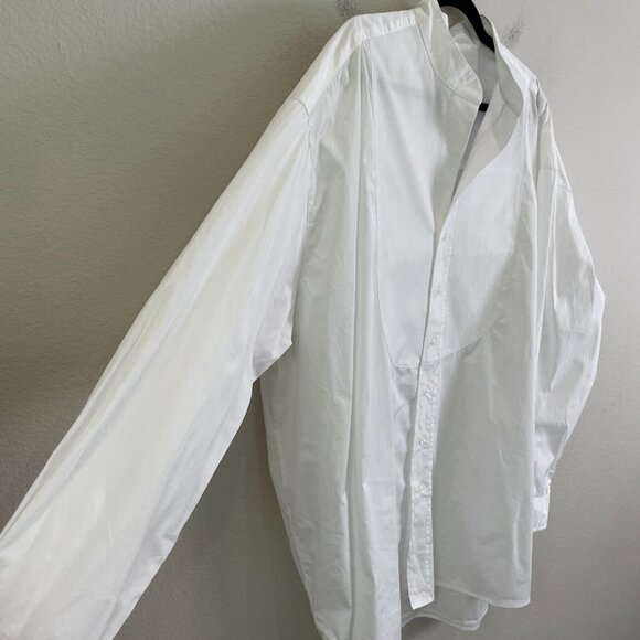 Frank & Eileen Womens XL Oversized Victoria Tuxedo Button Up Shirt White Top - Picture 8 of 14